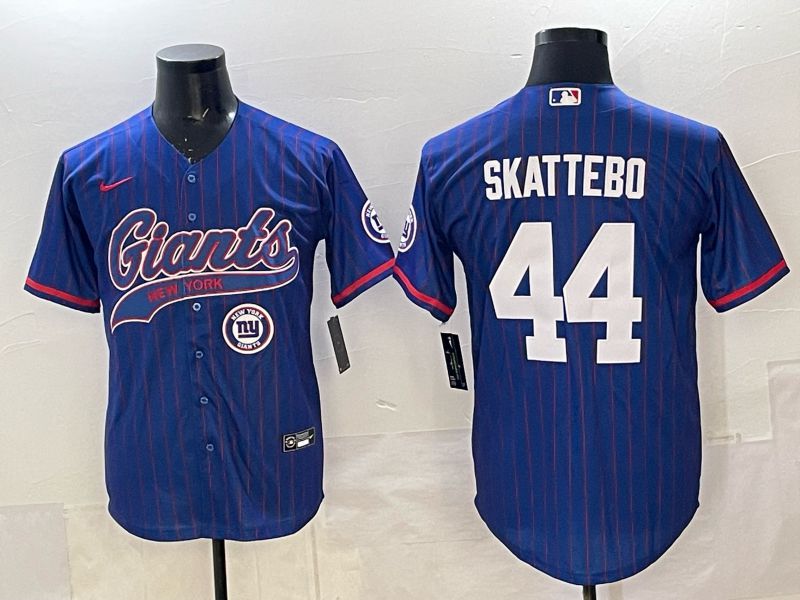 Men 2025 New York Giants #44 Skattebo Blue Joint Name Nike Limited NFL Jersey 014